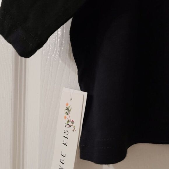 🦅 California Embroidered Eagle Design Black Crop T-shirt Tee Top SIZE L NWT - Picture 5 of 7